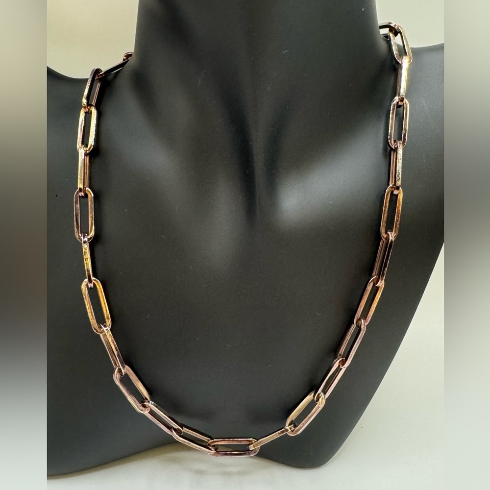 14k Rose Gold RLC Rachel Lynn Chicago 17” Paperclip Chain necklace